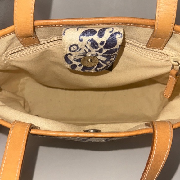 Lauren Ralph Lauren small wicker bottom floral  tote - Picture 13 of 16